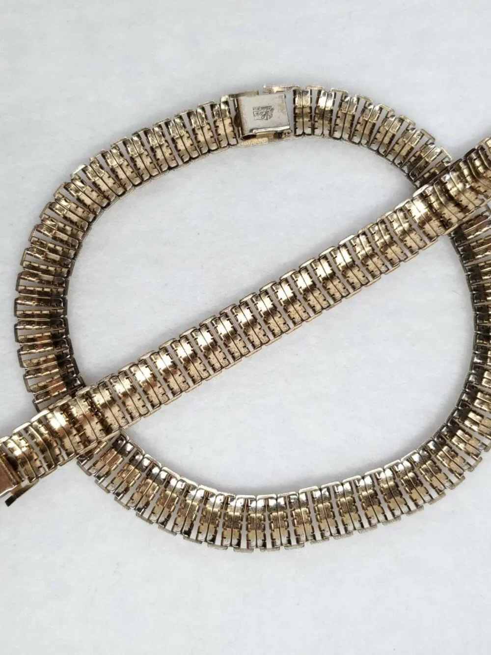 Vintage Coro Necklace Bracelet Set Gold Tone Link Flexible 15.5
